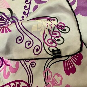 Elegant Purple and Pink Floral 100% Silk Scarf
